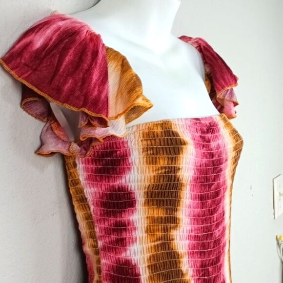 Women Festive Boho Beach Tie-Dye Sleeveless Wide Leg Jumpsuit sz 1X - Picture 4 of 10